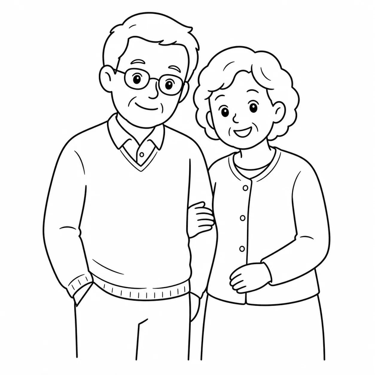 Photo de couple récente transformée en page de coloriage